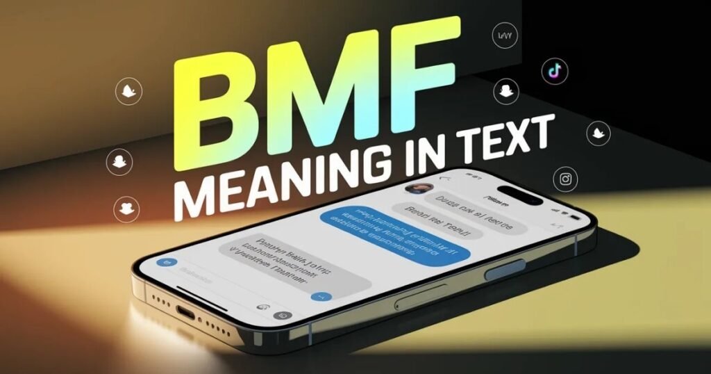 BMF meaning in text displayed with a bold keyword overlay.
Shows how the slang is used to express confidence online.
Useful visual for beginner-friendly slang explanation articles.