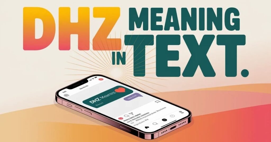 Flat illustration of online chatting with DHZ displayed in bold text overlay.
The image supports dhz meaning in text by showing real-life texting context.
Used to explain slang usage clearly in a beginner-friendly way.