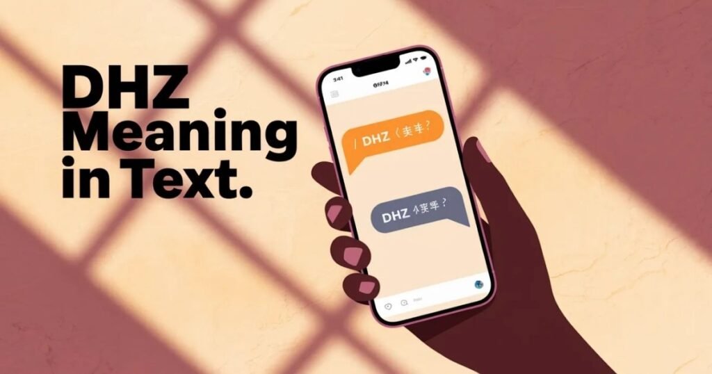 Educational graphic showing DHZ inside a messaging app interface.
This image highlights dhz meaning in text with emotional reactions and emojis.
Ideal for slang-meaning articles and SEO-friendly content.