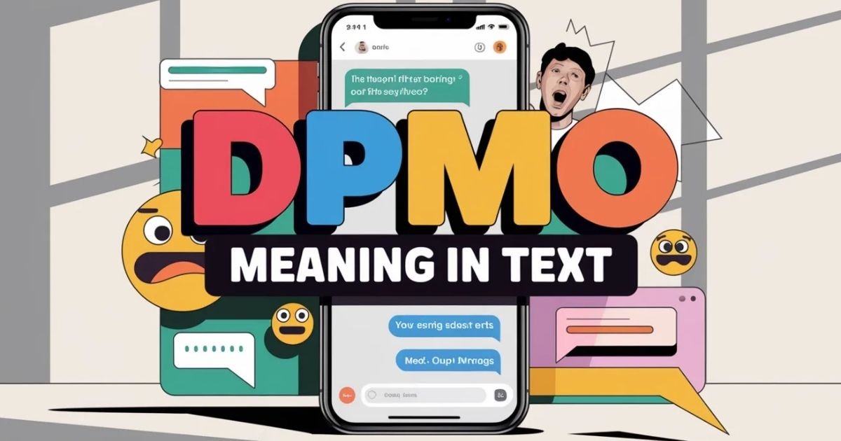 Illustration showing a person texting “dpmo” to a friend. Explains dpmo meaning in text for online privacy requests. Perfect for social media communication guides.