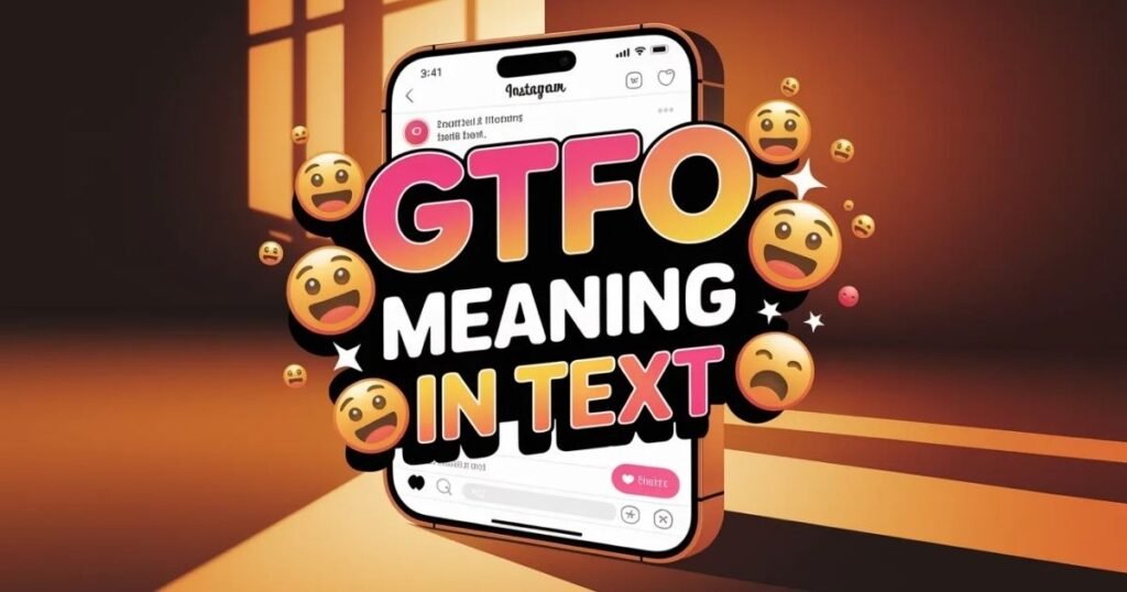 High-quality illustration focused on GTFO meaning in text for beginners.
Bright overlay text and smartphone visuals explain texting slang clearly.
Represents informal communication style used in chats and digital culture.