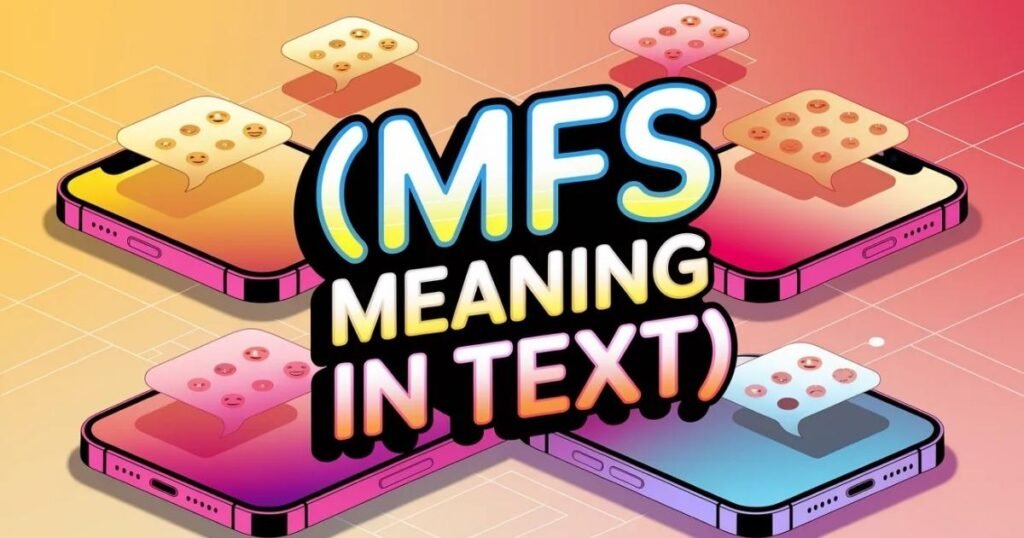 Modern graphic showing a messaging conversation with colorful emojis.
Bold, vibrant overlay displays MFS Meaning in Text clearly.
Perfect visual for blogs about texting slang and online chats.