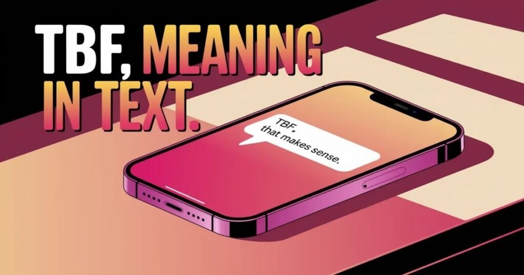 Creative illustration focused on tbf meaning in text for online chats.
Features bold keyword overlay with a clean messaging interface.
Supports beginner-friendly explanations of modern texting slang.