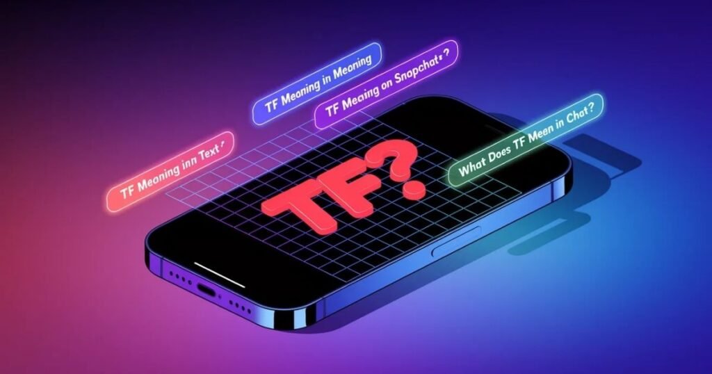 Modern smartphone displaying MIA meaning in text with neon gradient colors and chat bubbles. Missing in action texting slang explained through visual message interface design. Social media app icons and emoji showing digital communication concept.