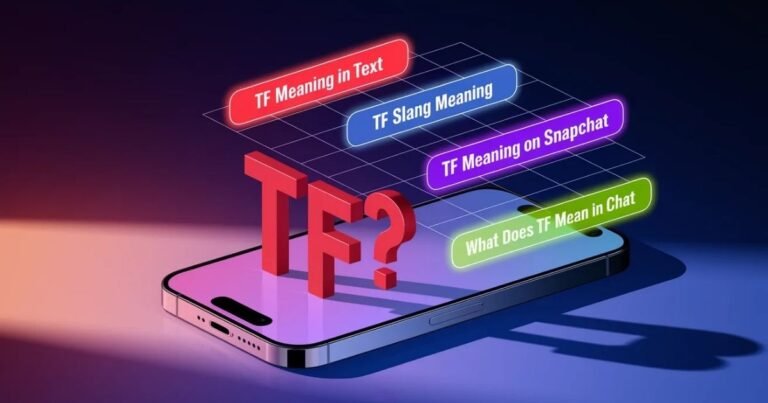 MIA meaning in text displayed on smartphone screen with colorful gradient overlay. Modern chat interface showing missing in action slang definition. Popular messaging app icons WhatsApp Snapchat Instagram surrounding phone illustration.