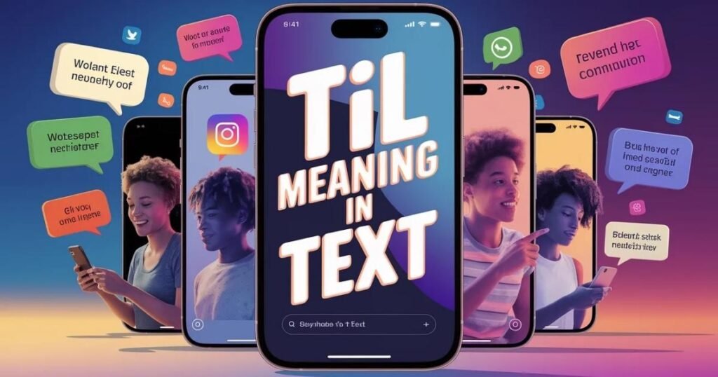 Illustration showing TIL meaning in text on social media platforms
Instagram and Snapchat style chat using TIL slang
Simple visual explaining til meaning in text for beginners