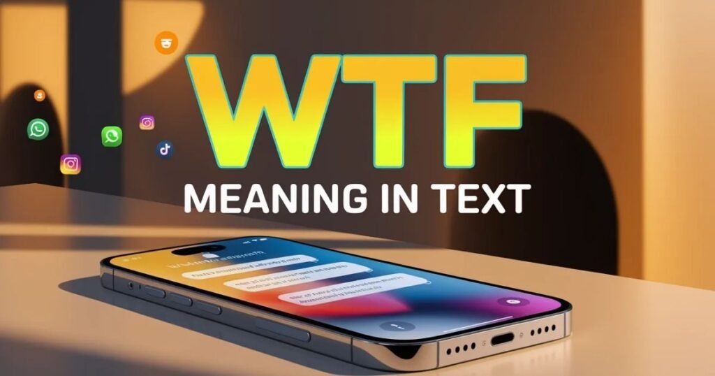 Modern digital illustration of texting slang on social apps
with WTF highlighted in bold colorful letters.
Shows WTF meaning in text across social media platforms.