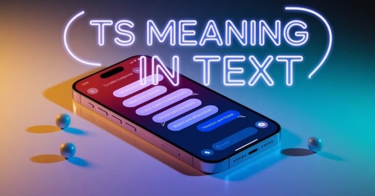 A smartphone screen showing a text message with “TS,” illustrating the TS meaning in text clearly.