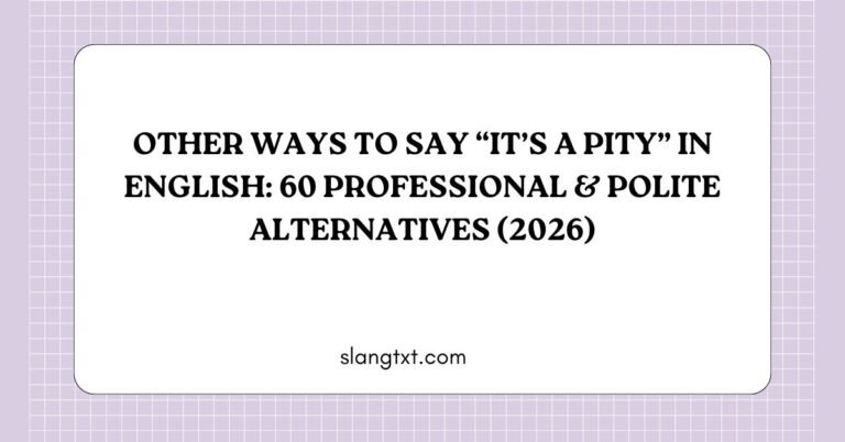 Other Ways to Say “It’s a Pity” in English