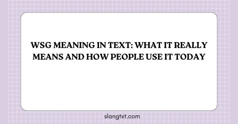 WSG Meaning in Text: What It Really Means and How People Use It Today