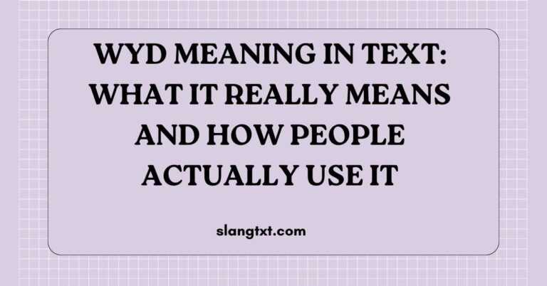 WYD Meaning in Text