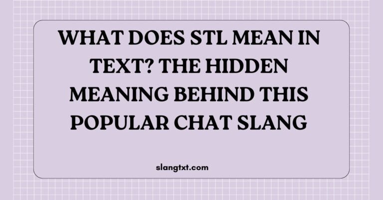 What Does STL Mean in Text